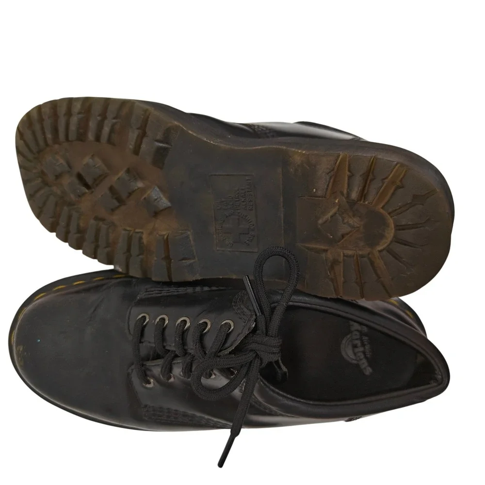 Dr. Martens 8053 Quad Platform Shoes Black Leather 5-Eye Oxford Mens 6 Womens 7
